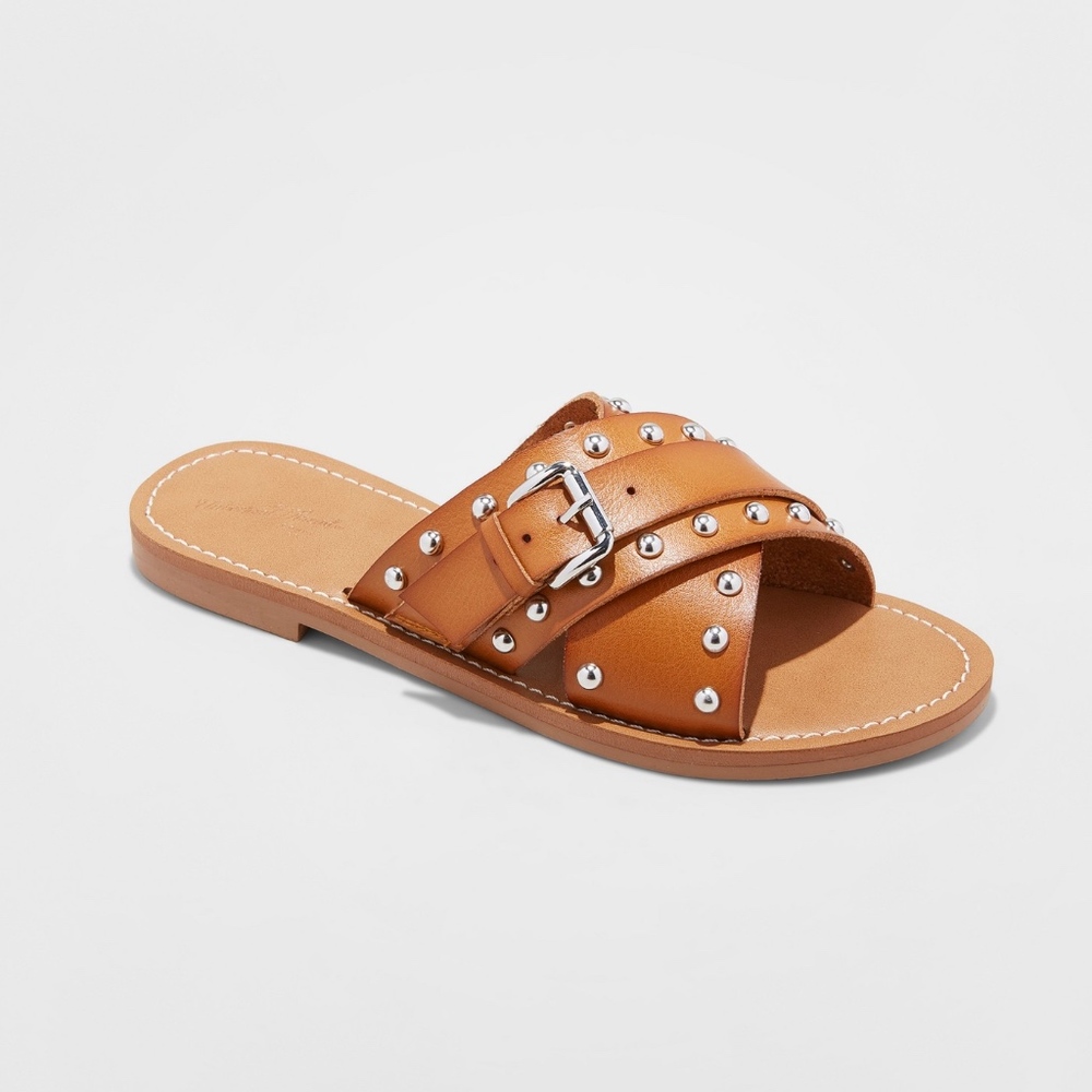Women's Kellan Studded Crossband Slide Sandals